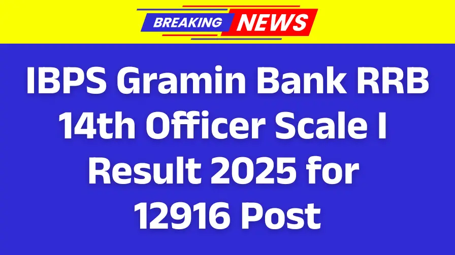 IBPS Gramin Bank RRB 14th Officer Scale I Result 2025 for 12916 Post